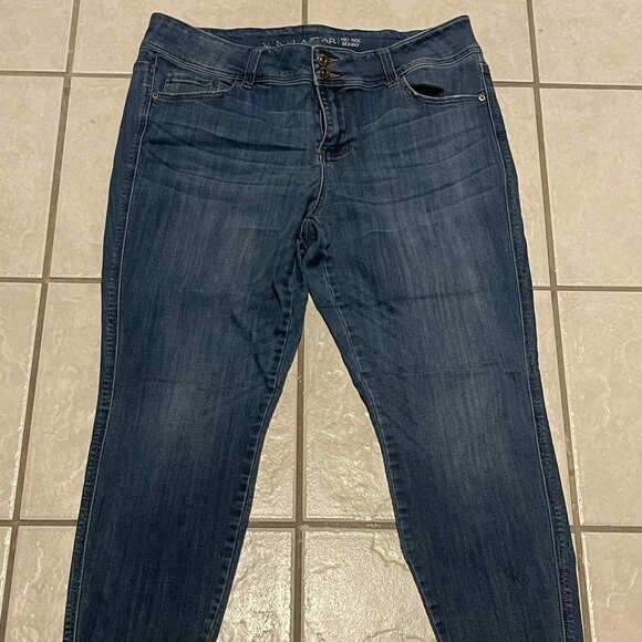 VANILLA STAR WOMEN MID-RISE SKINNY MEDIUM WASH JEANS‎ SIZE 16 - Picture 1 of 8